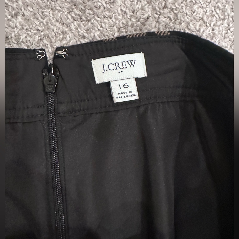 J. Crew Black Brown Plaid Wool Mini Skirt - Picture 3 of 6